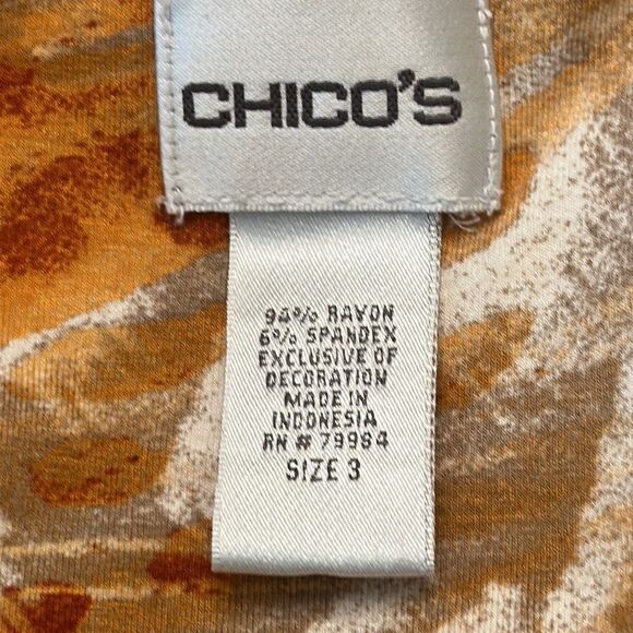 Chico’s Top Size 3 XL (16) Stretchy Knit Animal Print - Picture 10 of 13
